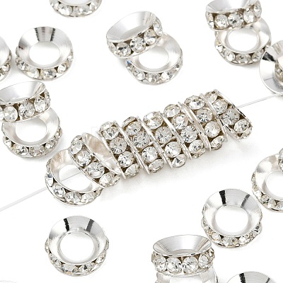 Brass Rhinestone Spacer Beads RB-A020-14mm-01S-1