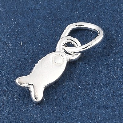 925 Sterling Silver Fish Charms with Jump Rings and 925 Stamp STER-R013-03S-1