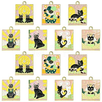 14Pcs 7 Style Alloy Enamel Pendants ENAM-CJ0005-59-1