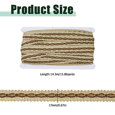 14.5M Polyester Lace Trim Ribbon OCOR-WH0101-244A-1