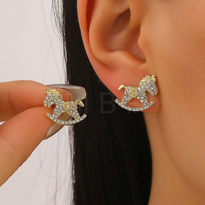 Brass Stud Earrings FS-WGAD0DB-02-1