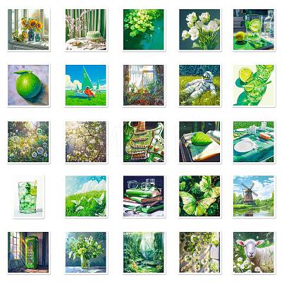 50Pcs Landscape Paper Waterproof Stickers PW-WGD2302-01-1