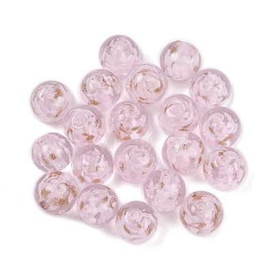 Handmade Gold Sand Lampwork Beads LAMP-H069-03D-1