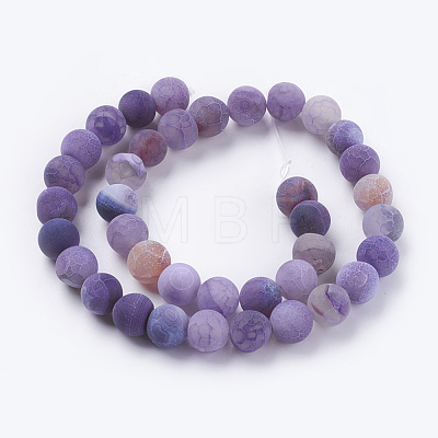 Natural Weathered Agate Beads Strands G-G589-10mm-M-1