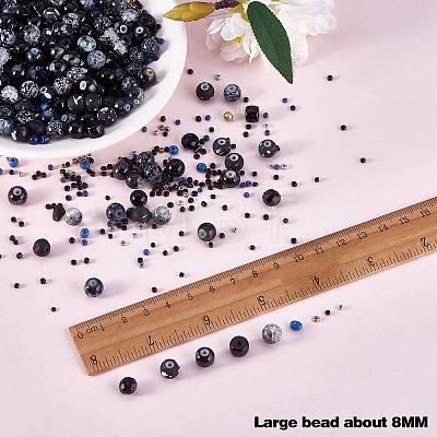 2 Bag Glass Round Beads Set JX547I-1