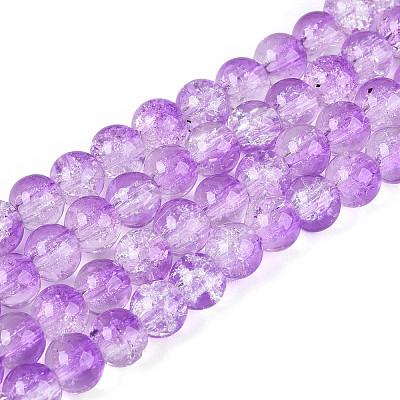 Baking Paint Crackle Glass Beads Strands X-CCG-S001-6mm-14-1