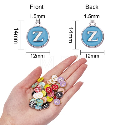 120Pcs 12 Colors Golden Plated Alloy Charms ENAM-SZ0001-64Z-1