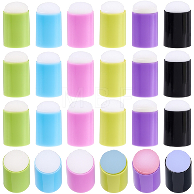 60Pcs 6 Colors Plastic Finger Sponge Daubers for Painting AJEW-CP0011-11-1