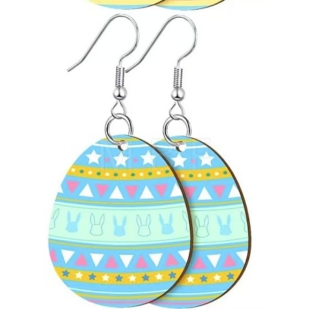 Printed Easter Acrylic Dangle Earrings FS-WG616F7-08-1