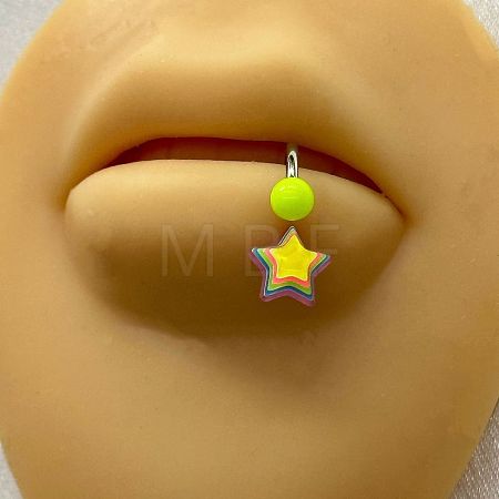 316L Surgical Stainless Steel with Acrylic Lip Rings FS-WG019E1-10-1