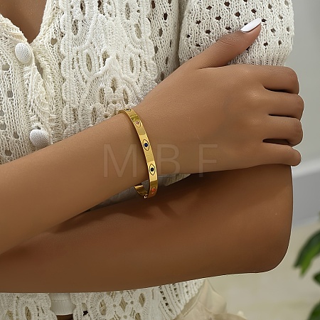 Stainless Steel Pave Rhinestones Hinged Bangles for Women OZ6577-1