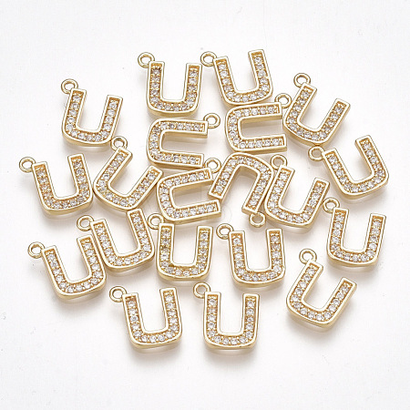 Brass Cubic Zirconia Charms KK-S348-330U-1