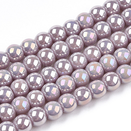 Electroplate Opaque Glass Beads Strands X-GLAA-T032-P4mm-AB07-1