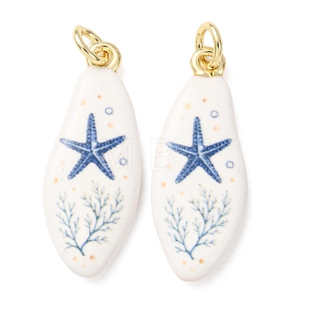 Printed Brass Pendants KK-CBA3895-02D-G-1