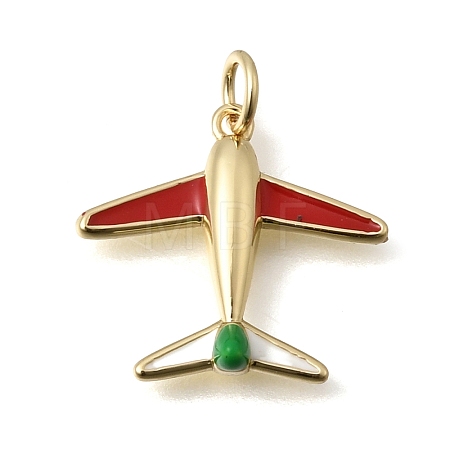 Brass Enamel Pendants KK-C255-32G-1