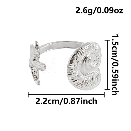Ocean Animals 304 Stainless Steel Cuff Open Rings OU3325-8-1