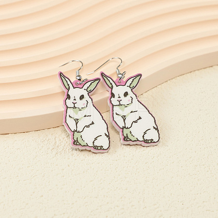 Easter Wood Dangle Earrings FS-WG72C71-01-1