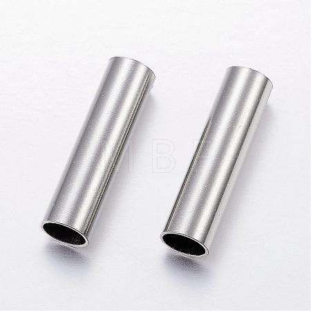 Tarnish Resistant 304 Stainless Steel Tube Beads STAS-P128-10-1