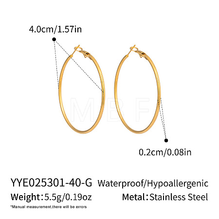 304 Stainless Steel Hoop Earrings OC2065-4-1