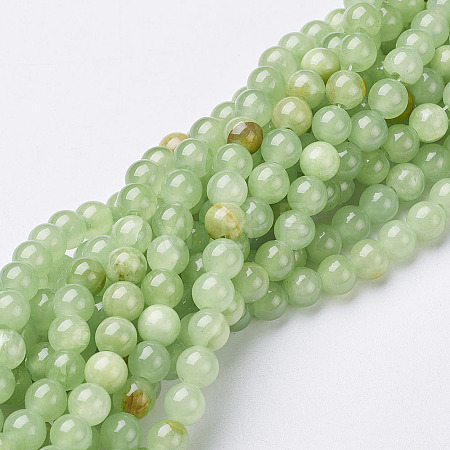 Natural Flower Jade Beads Strands GSR6mmC193-1