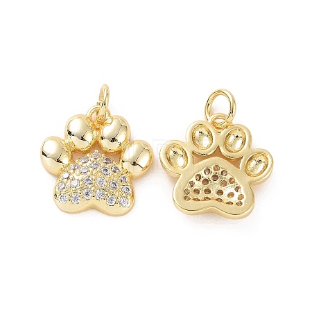 Rack Plating Brass Micro Pave Cubic Zirconia Charms KK-C008-36G-1