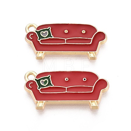 Christmas Theme Rack Plating Alloy Enamel Pendants PALLOY-O109-39LG-1