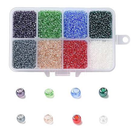 FGB 200G 8 Colors 12/0 Grade A Round Glass Seed Beads SEED-JP0010-02-2mm-1