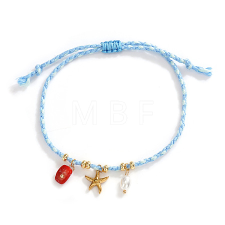 Bohemian 304 Stainless Steel Starfish Charm Bracelets SN9746-6-1