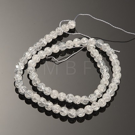 Synthetic Crackle Quartz Round Beads Strands X-G-O030-8mm-17-1