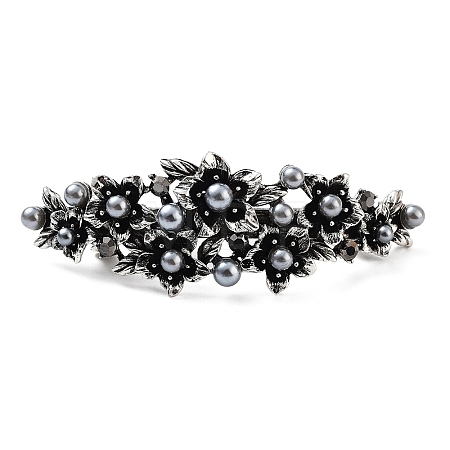 Flower Alloy Rhinestone Hair Barrettes PHAR-S604-01AS-01-1
