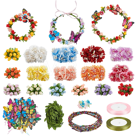 16Pcs Cloth Artificial Carnations Flower Bouquet AJEW-OC0016-36-1