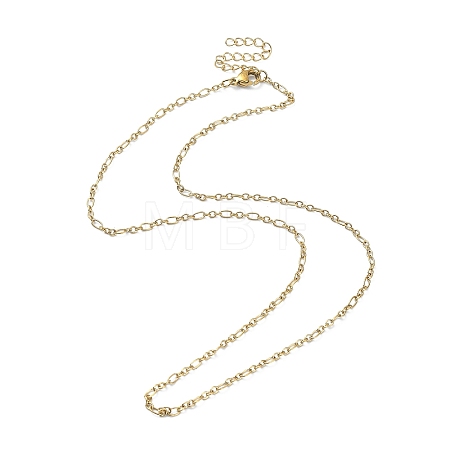 Ion Plating(IP) 316 Surgical Stainless Steel Figaro Chain Necklaces for Women NJEW-D052-04G-1