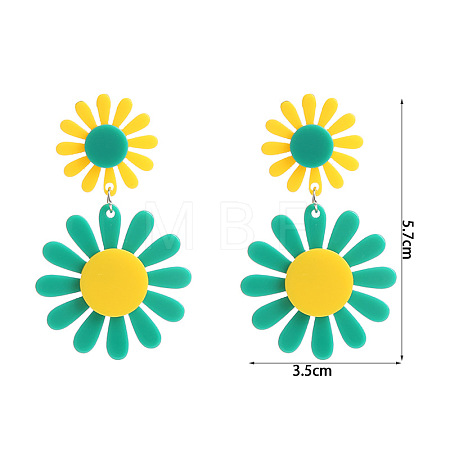 Bohemian Acrylic Dangle Stud Earrings WG25006-01-1