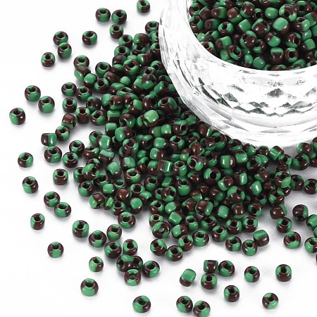 8/0 Two Tone Opaque Glass Seed Beads SEED-T006-01B-A07-1