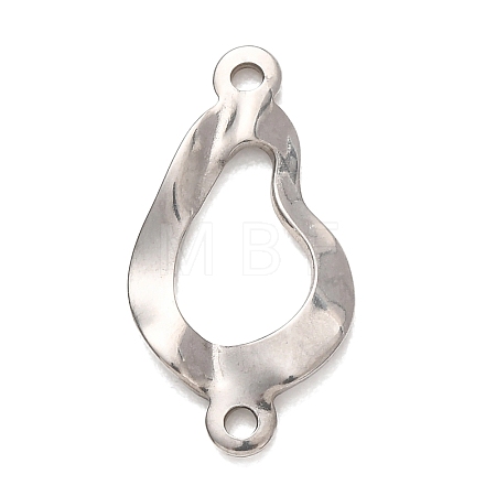 304 Stainless Steel Textured Links Connector Charms STAS-K302-02B-P-1