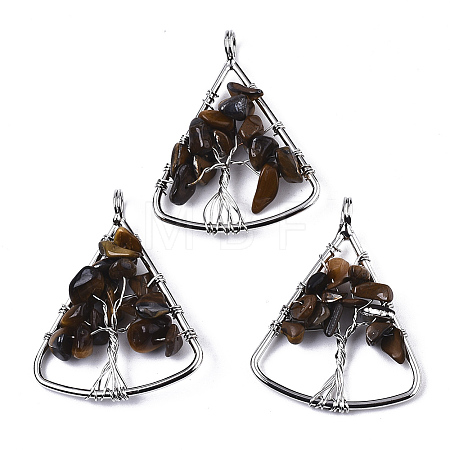 Natural Tiger Eye Big Pendants G-T133-P03A-1