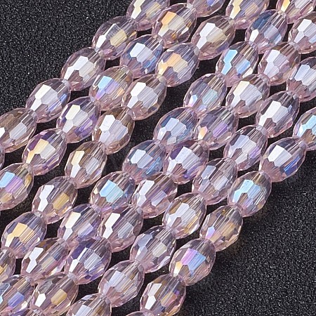 Electroplate Glass Beads Strands GC885Y-6-1