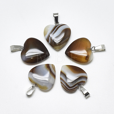 Natural Banded Agate/Striped Agate Pendants G-T122-24I-1