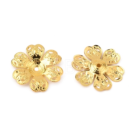 6-Petal Iron Bead Caps IFIN-WH0070-03G-1