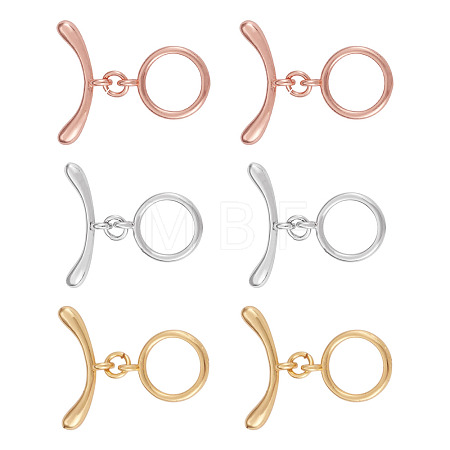 7Pcs Ring Brass Toggle Clasps KK-TADJ0001-21-1