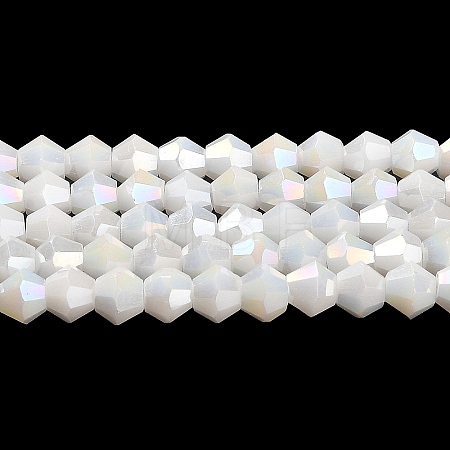Opaque Solid Color Electroplate Glass Beads Strands GLAA-F029-P4mm-A15-1