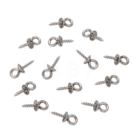 Tarnish Resistant 304 Stainless Steel Screw Eye Pin Peg Bails STAS-E076-05-1