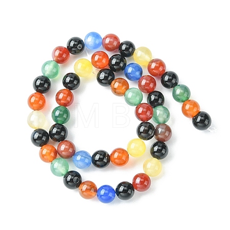 Natural Agate Beads Strands G-YW0001-33A-1