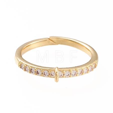 Brass Cuff Finger Ring Settings X-KK-L155-34G-1