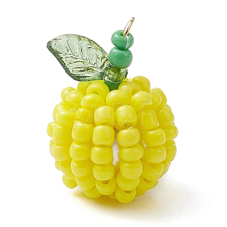Seed Beads Beaded Pendants PALLOY-TA00159-01-1