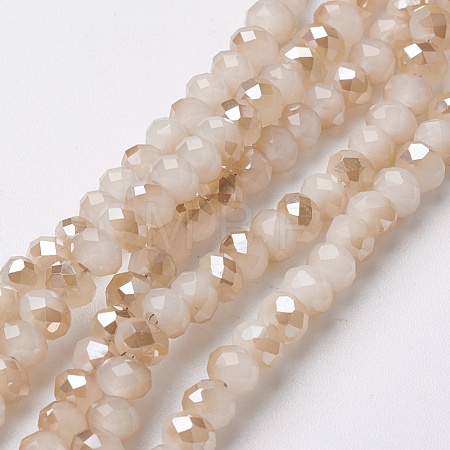 Electroplate Glass Beads Strands X-EGLA-F124-HR-A01-1