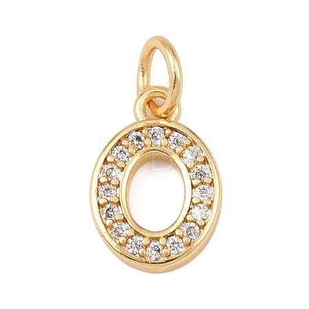 Brass Micro Pave Clear Cubic Zirconia Charms KK-G544-04G-10-1