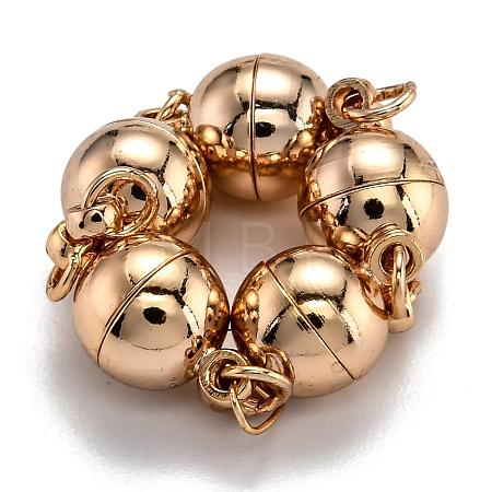 Rack Plating Brass Magnetic Clasps with Loops KK-F801-03A-LG-1