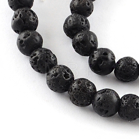 Natural Dyed Lava Rock Gemstone Round Bead Strands X-G-R293-03-1