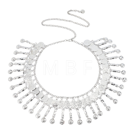 Bohemian Alloy Coin Tassel Waist Chains AJEW-WH0596-933P-1